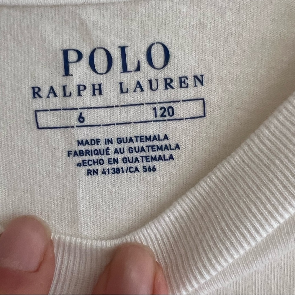 Polo Ralph Lauren Teddy Bear long Sleeve Shirt kids Size 6 / 120 - Picture 5 of 6
